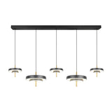 Keaton 5 Light LED Linear Chandelier – Black & Gold