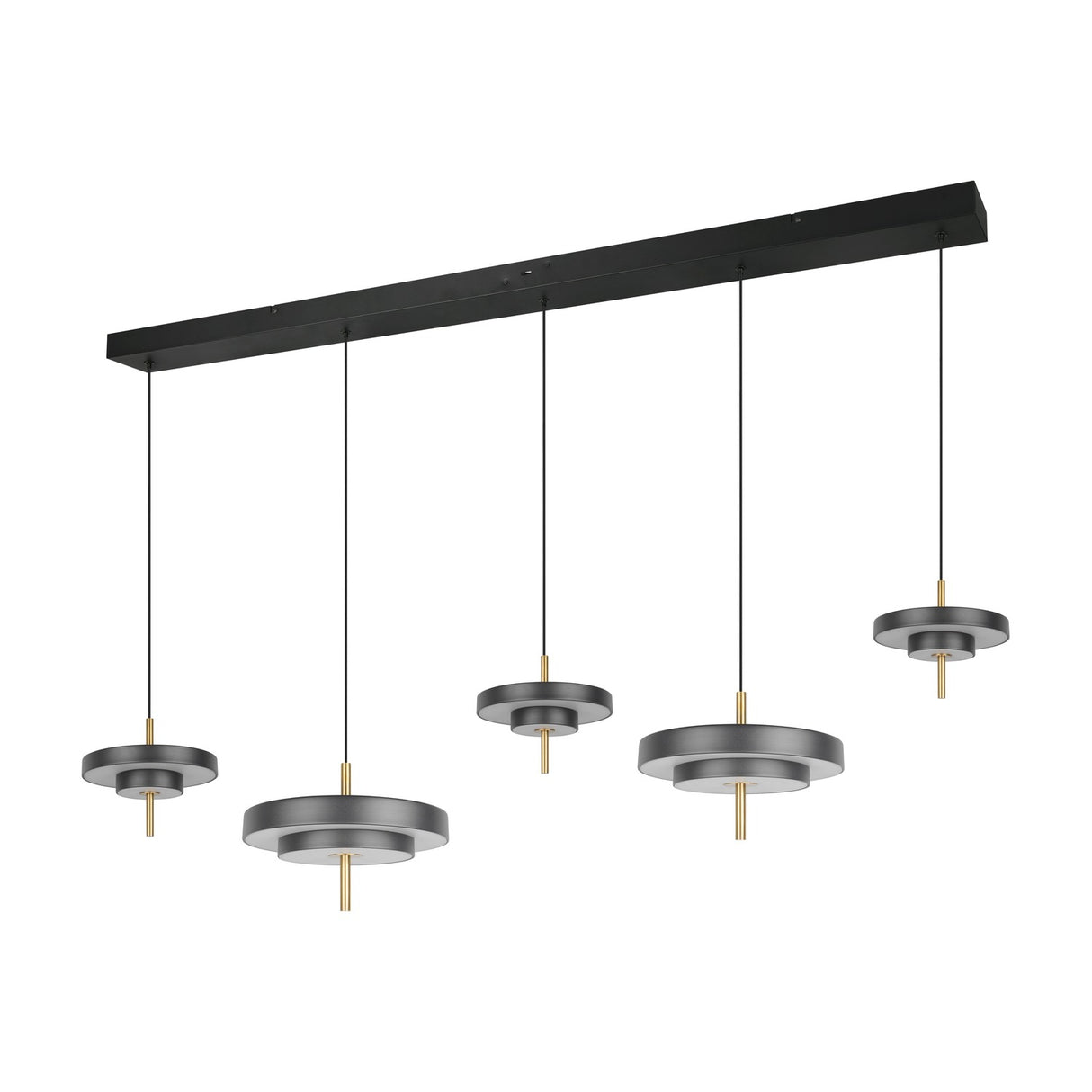 Keaton 5 Light LED Linear Chandelier – Black & Gold