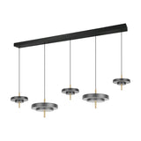 Keaton 5 Light LED Linear Chandelier – Black & Gold