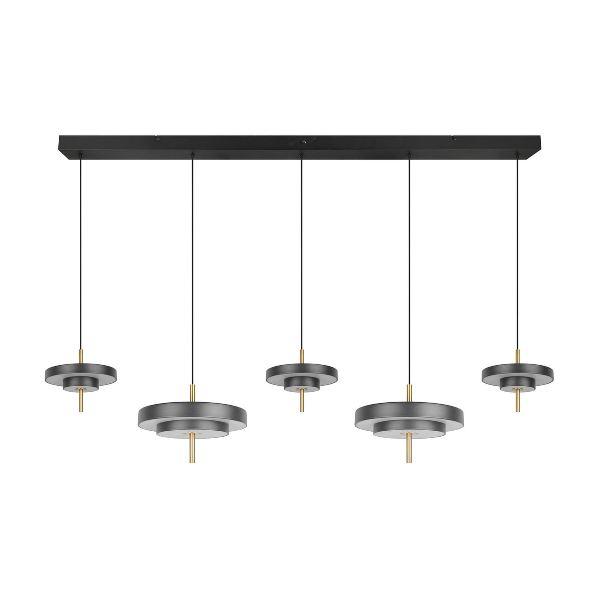 Keaton 5 Light LED Linear Chandelier – Black & Gold
