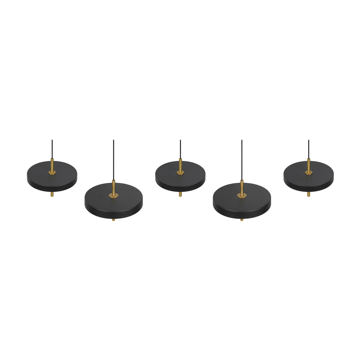 Keaton 5 Light LED Linear Chandelier – Black & Gold