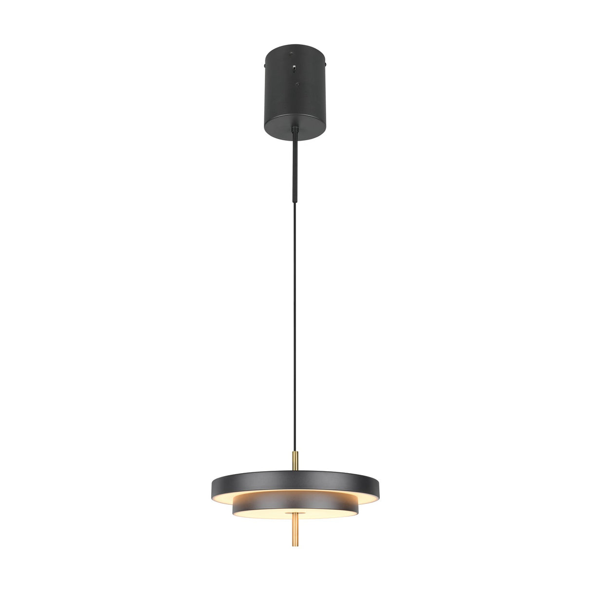 Keaton 40cm LED Glass Chandelier – Black & Gold