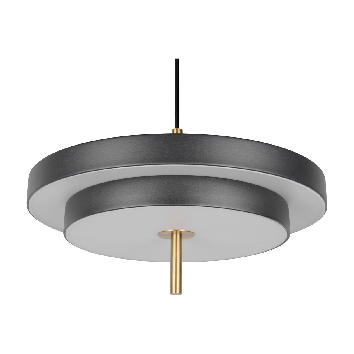 Keaton 40cm LED Glass Chandelier – Black & Gold