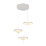 Keaton 3 Light LED Glass Chandelier – Warm Grey