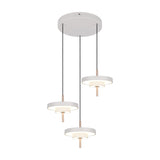 Keaton 3 Light LED Glass Chandelier – Warm Grey