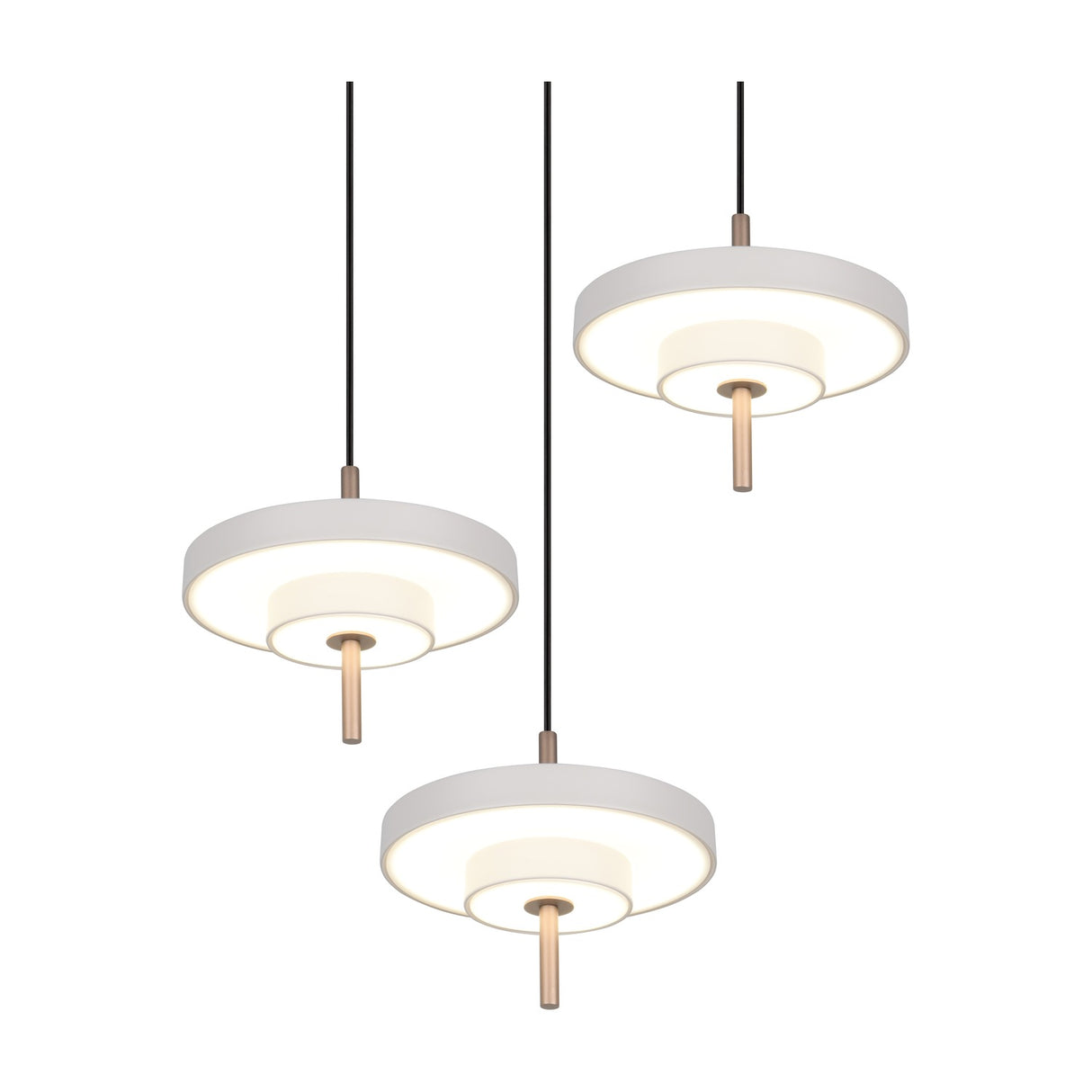 Keaton 3 Light LED Glass Chandelier – Warm Grey