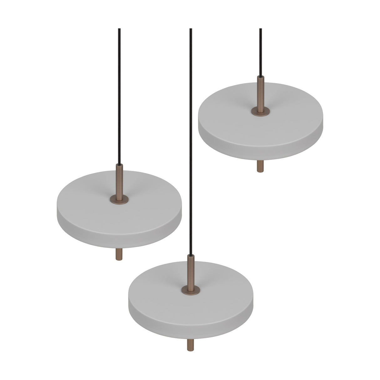 Keaton 3 Light LED Glass Chandelier – Warm Grey