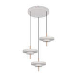 Keaton 3 Light LED Glass Chandelier – Warm Grey