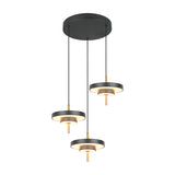 Keaton 3 Light LED Chandelier – Black & Gold