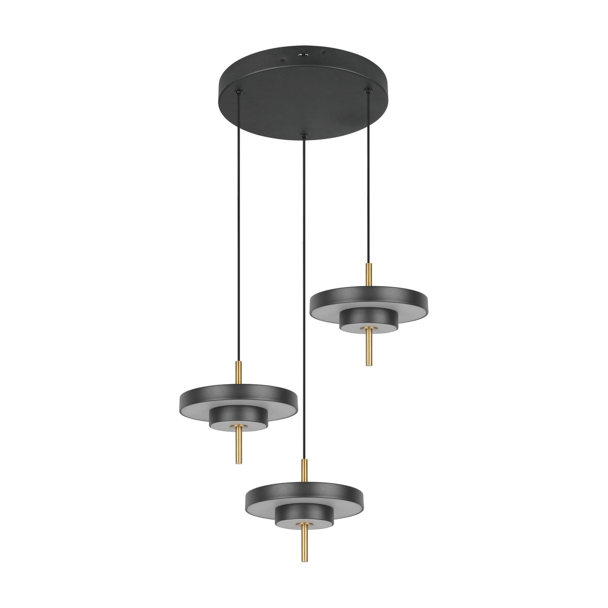 Keaton 3 Light LED Chandelier – Black & Gold