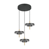 Keaton 3 Light LED Chandelier – Black & Gold