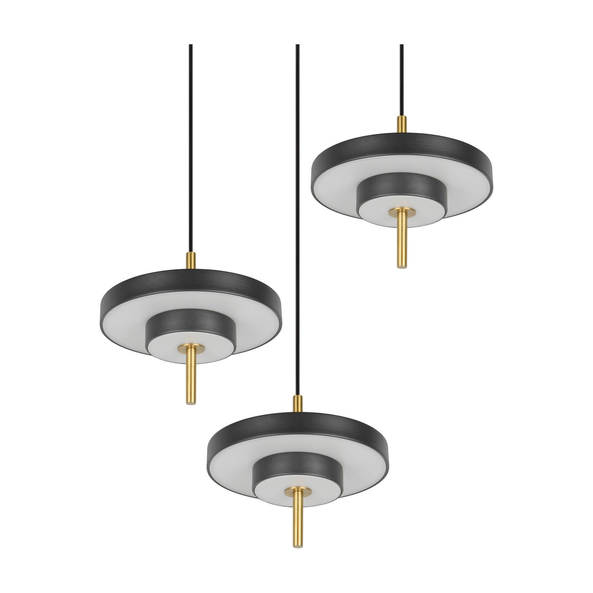 Keaton 3 Light LED Chandelier – Black & Gold