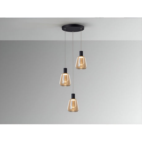 Carisa 3 Light LED Glass Cluster Pendant 15W 3000K - Ambler
