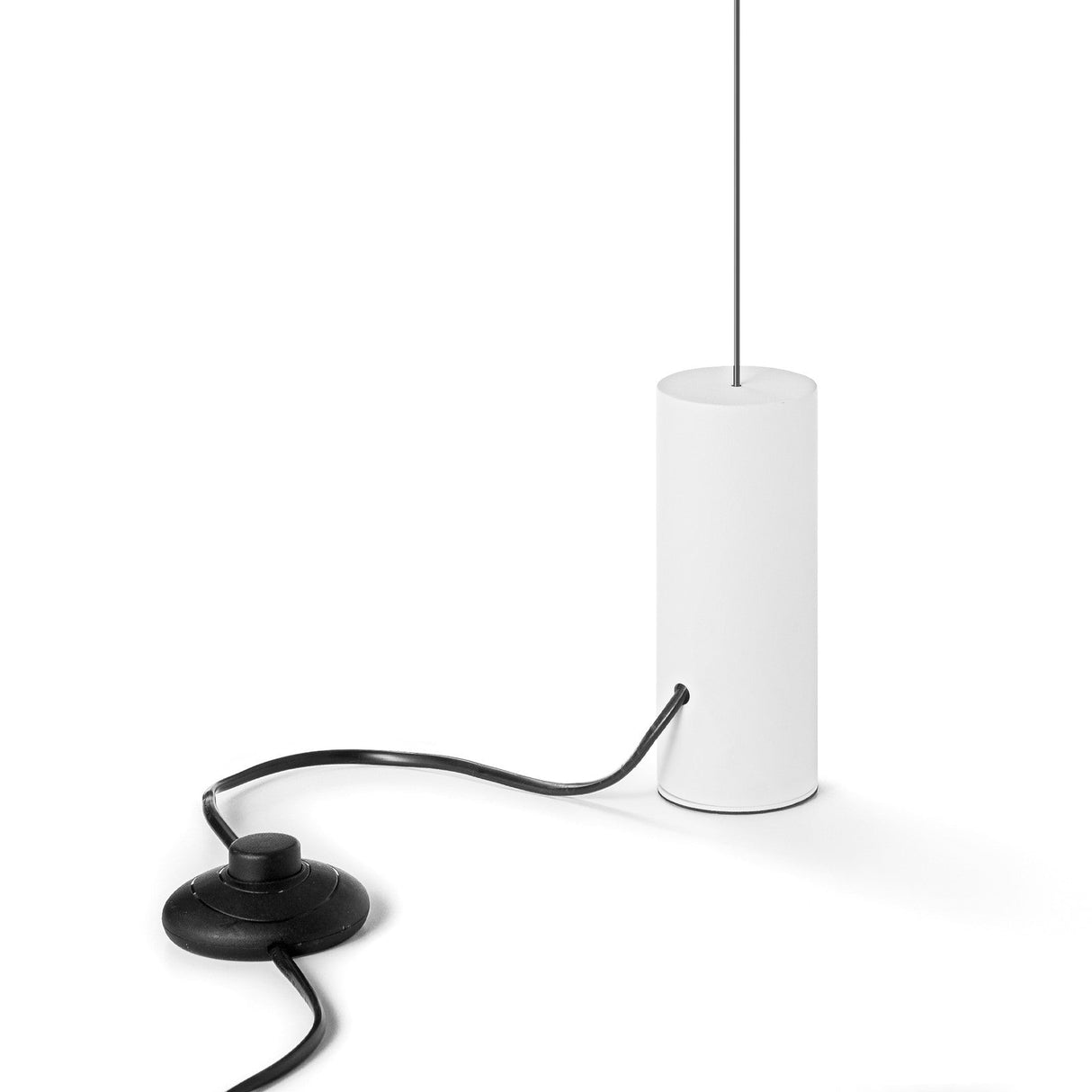 Essence Round Floor to Ceiling Lamp - White in situ