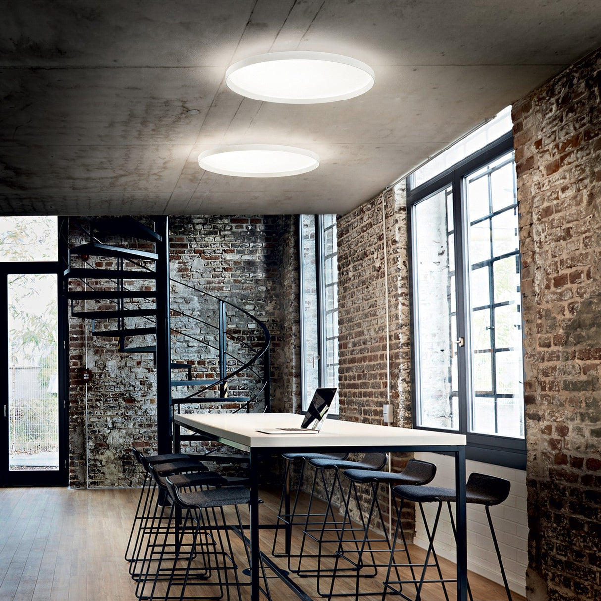 Fly Flush Ceiling Light 450mm - White in situ