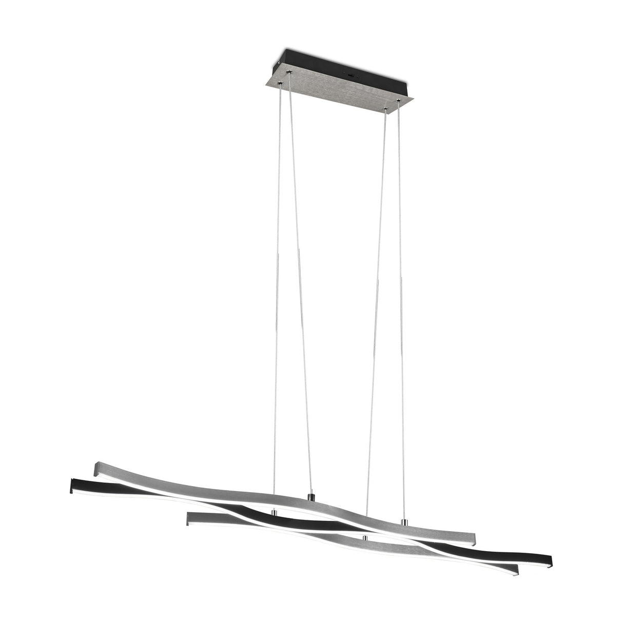 Blaze 2 Light LED Linear Chandelier – Brushed Aluminium