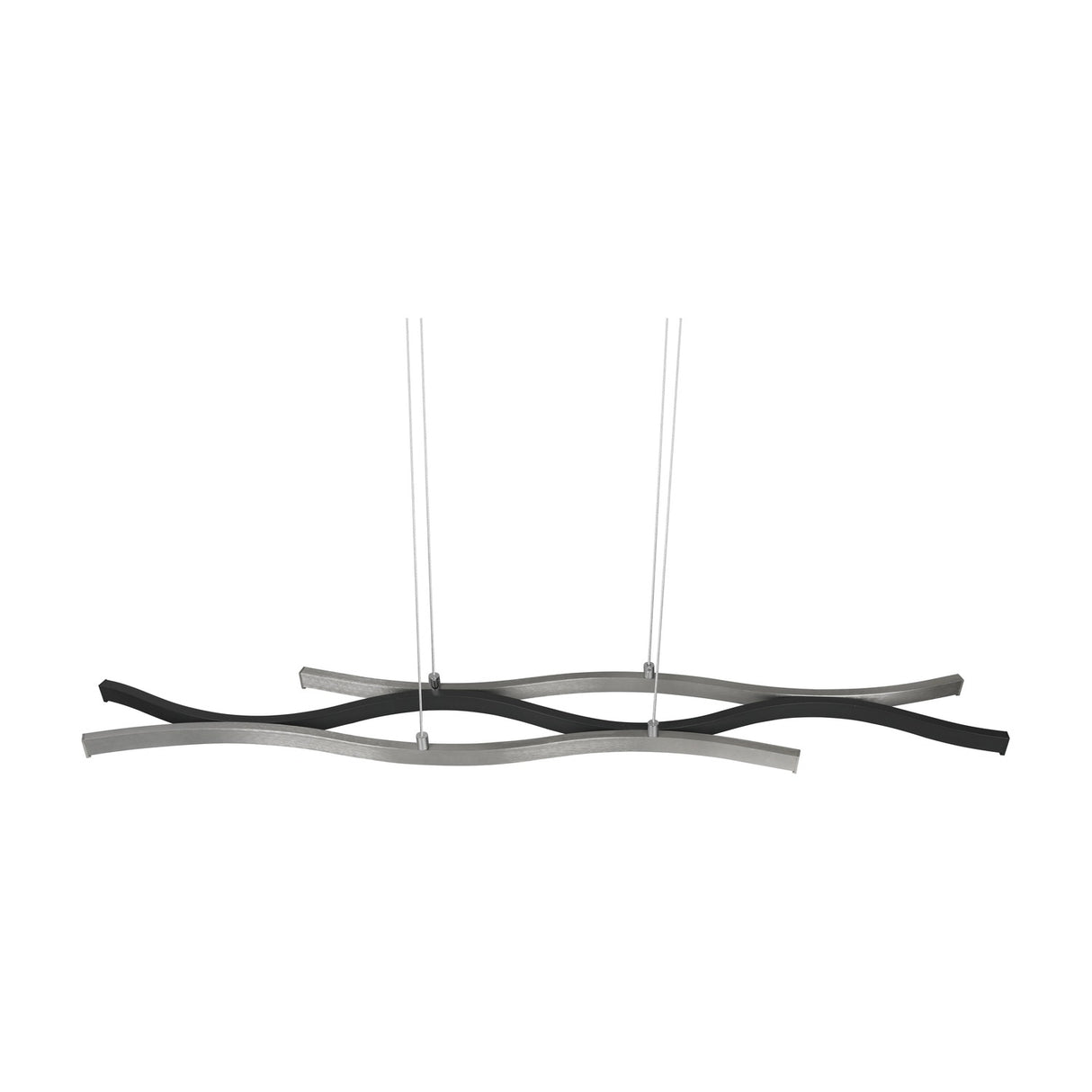 Blaze 2 Light LED Linear Chandelier – Brushed Aluminium