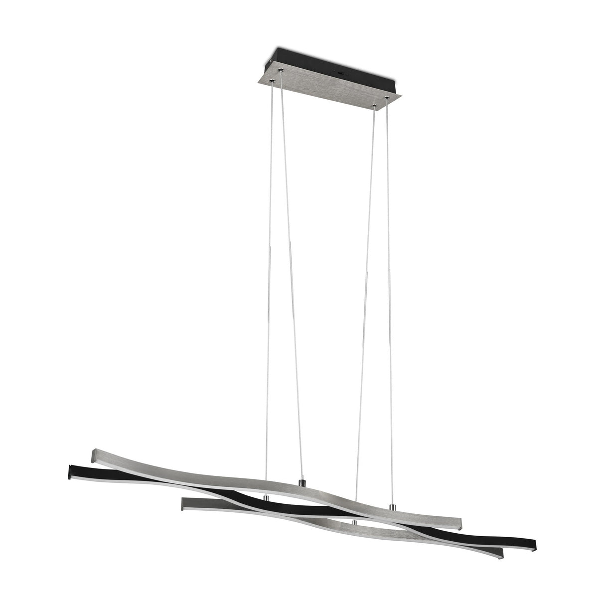 Blaze 2 Light LED Linear Chandelier – Brushed Aluminium