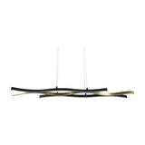 Blaze 2 Light LED Linear Chandelier – Satin Brass