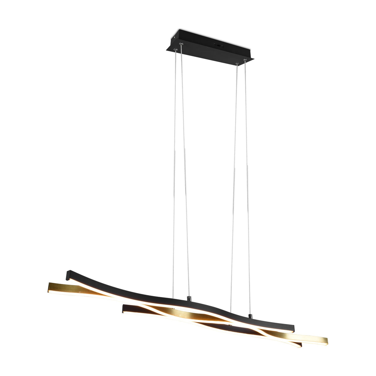 Blaze 2 Light LED Linear Chandelier – Satin Brass