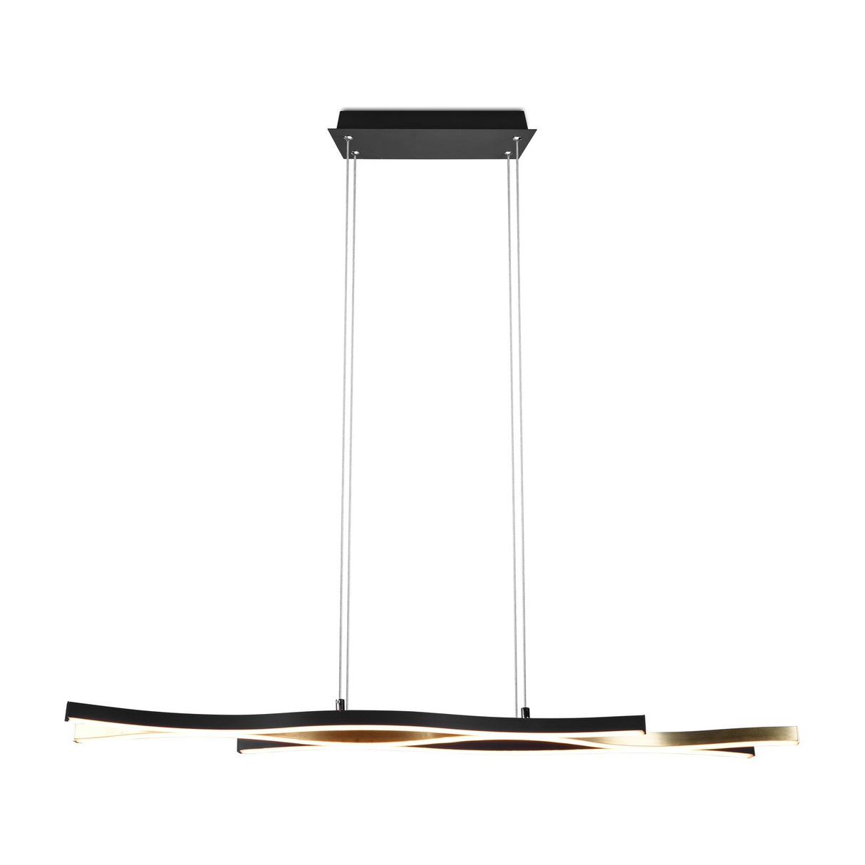 Blaze 2 Light LED Linear Chandelier – Satin Brass