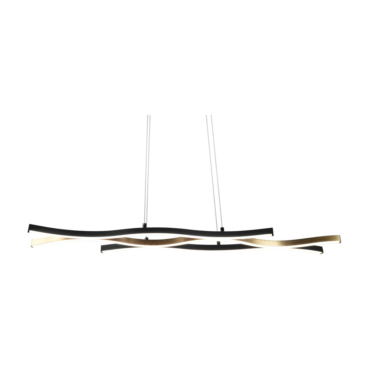 Blaze 2 Light LED Linear Chandelier – Satin Brass
