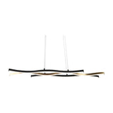 Blaze 2 Light LED Linear Chandelier – Satin Brass