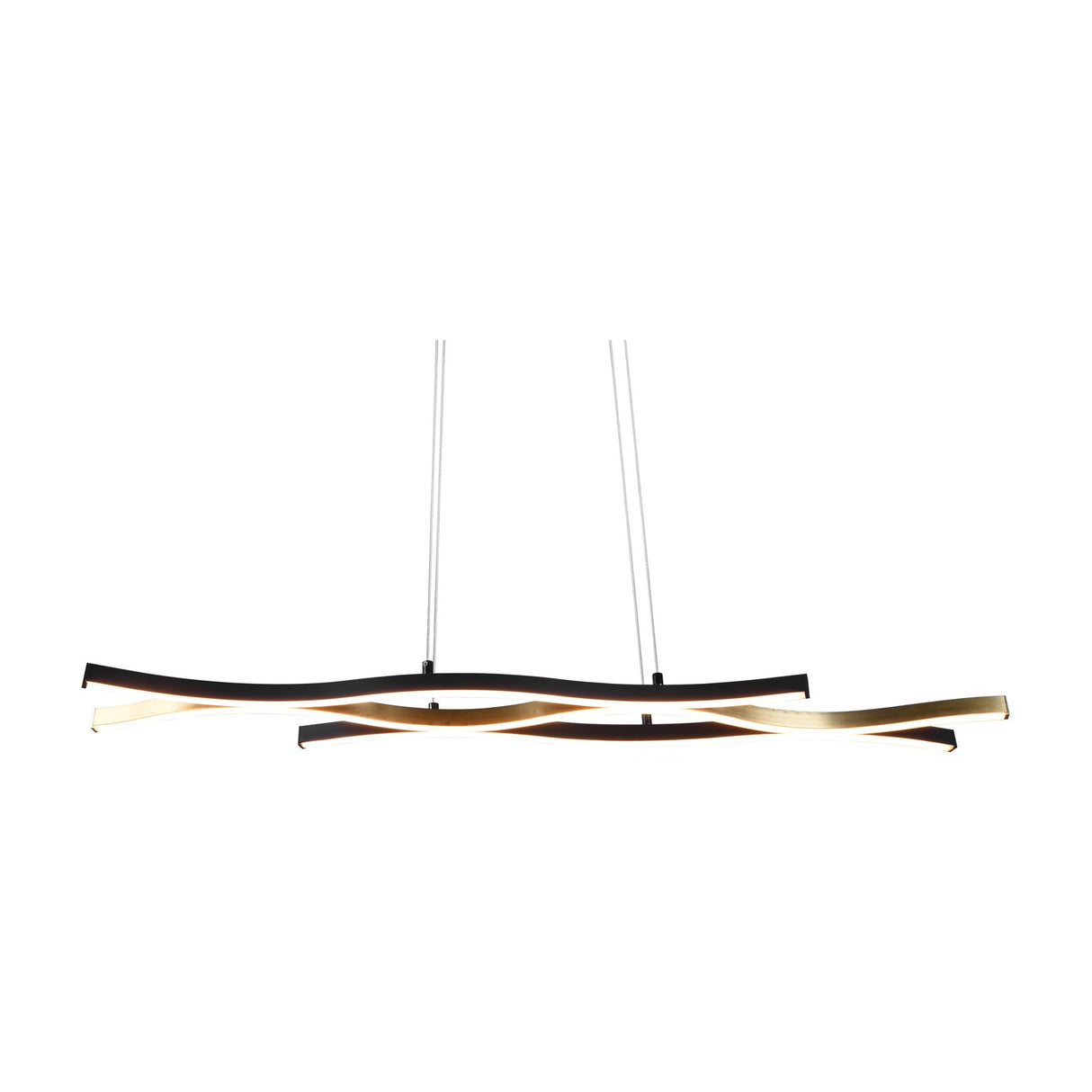 Blaze 2 Light LED Linear Chandelier – Satin Brass