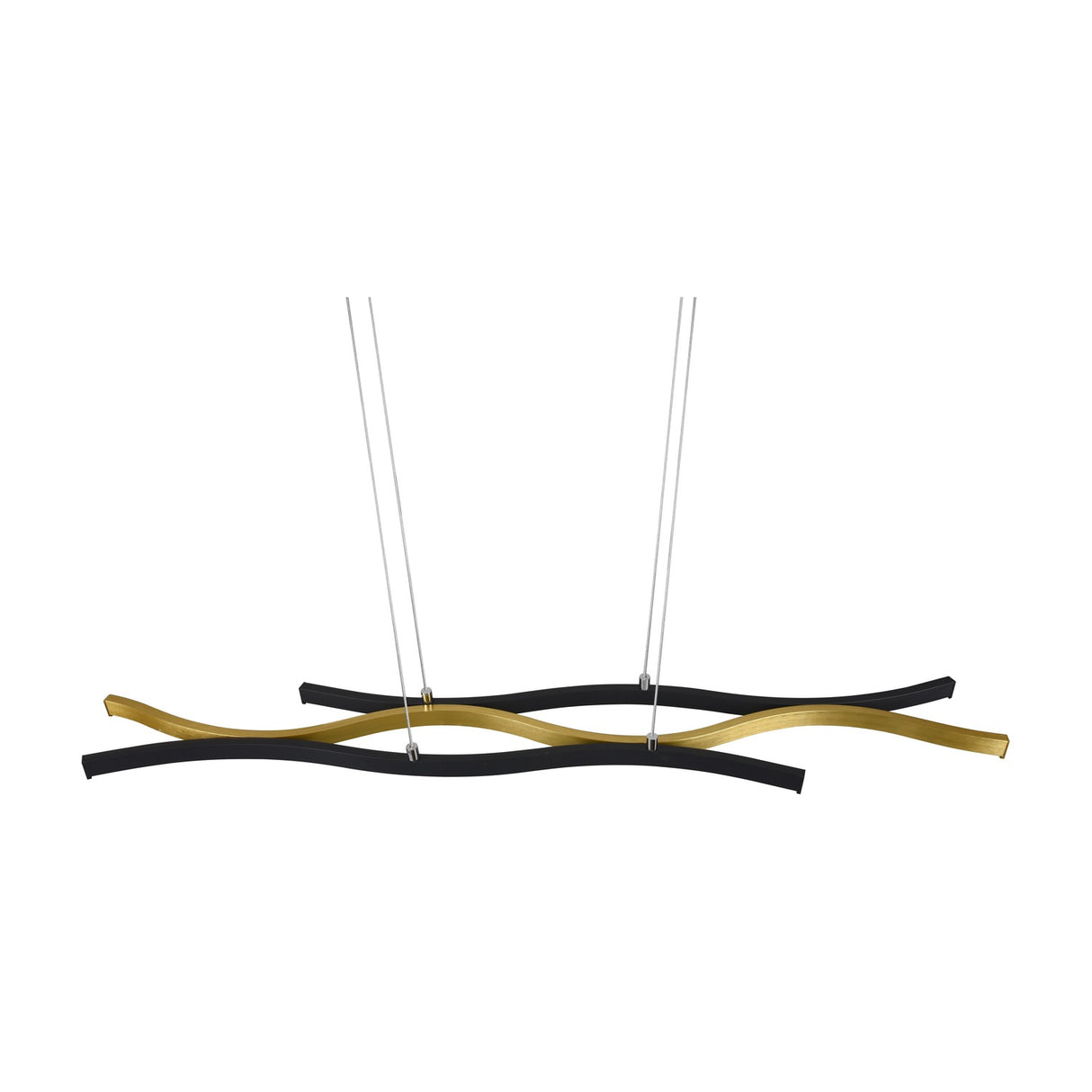 Blaze 2 Light LED Linear Chandelier – Satin Brass