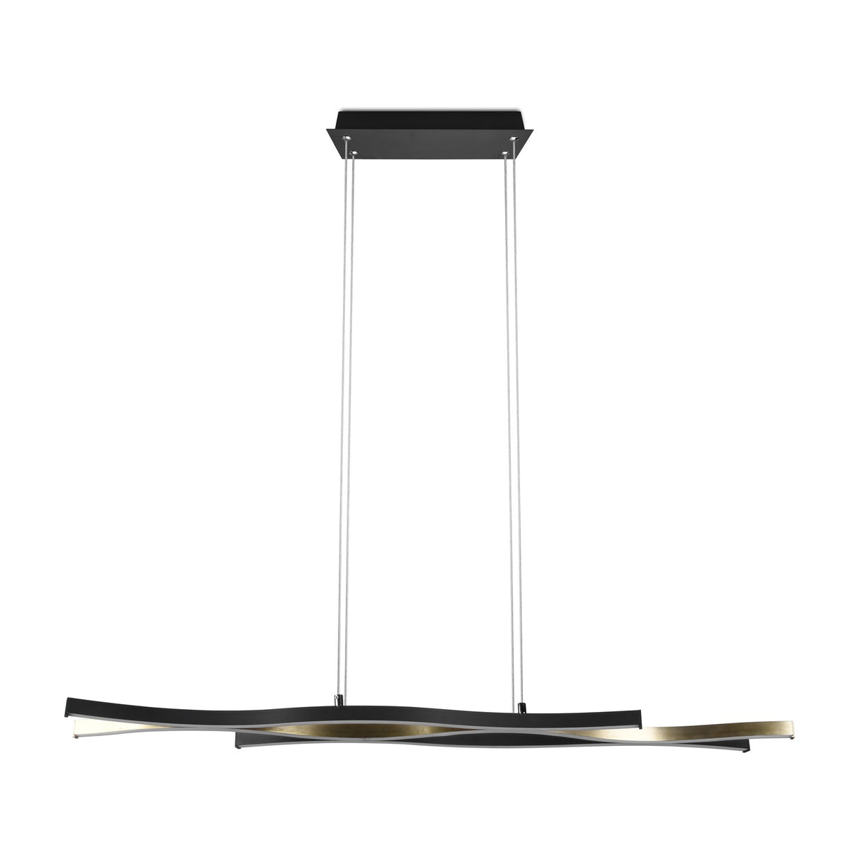 Blaze 2 Light LED Linear Chandelier – Satin Brass