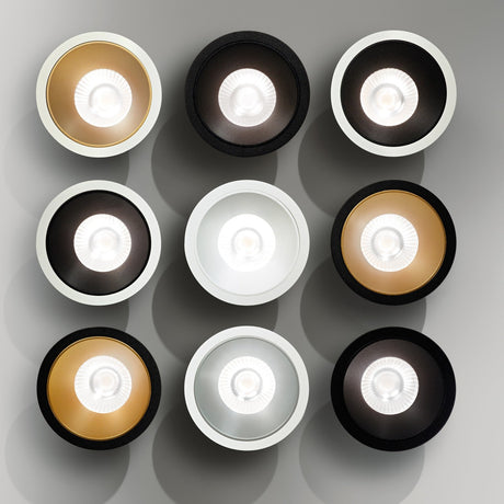 Game Round Downlight 11W - Black & Gold in situ