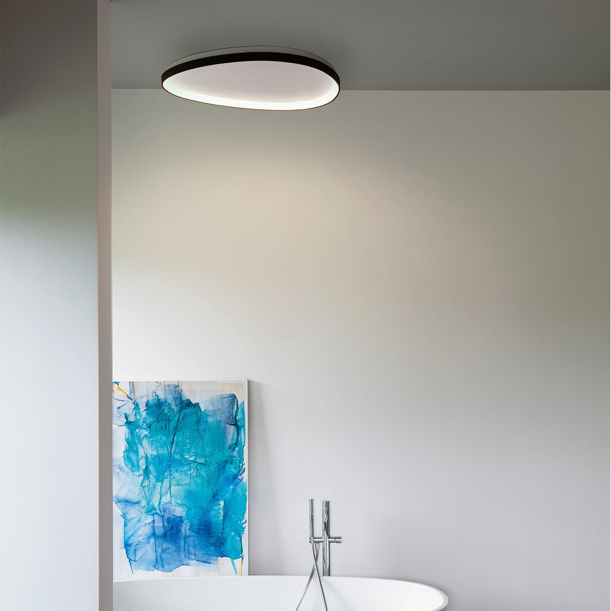 Gemini Flush Ceiling Light 610mm - Brushed Brass in situ