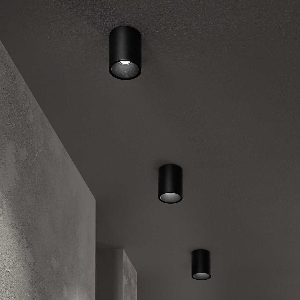 Nitro Ceiling Light 80mm - Black in situ