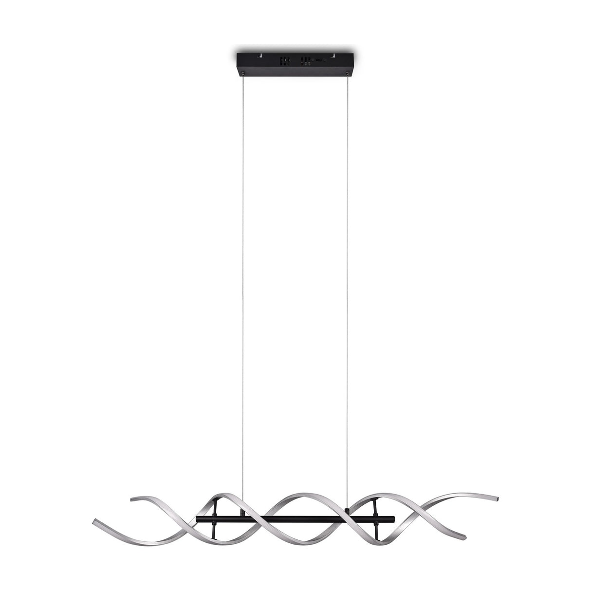 Sequence LED Spiral Chandelier – Brushed Aluminium