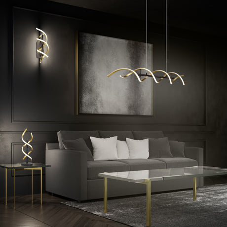 Sequence LED Spiral Chandelier – Gold