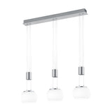 Madison 3 Light LED Glass Chandelier – Satin Nickel