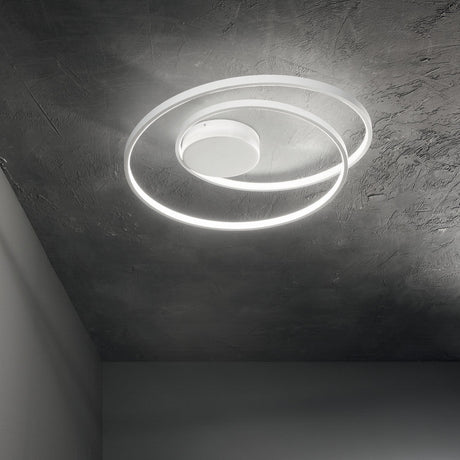 Oz Flush Ceiling Light 600mm 4000K - Black in situ