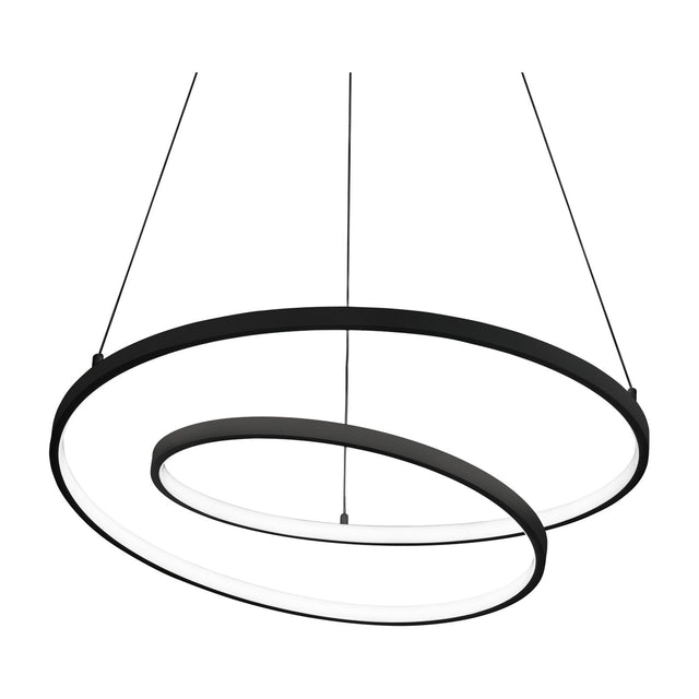 Oz Round Pendant Light 600mm 2700K - Black