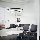 Oz Round Pendant Light 800mm 4000K - White in situ