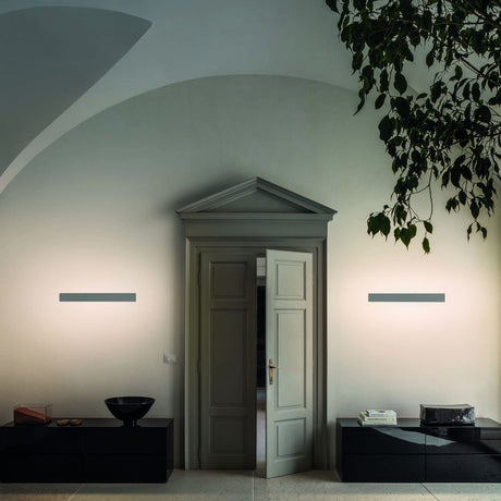 Zig Zag Square Wall Light 750mm - White in situ