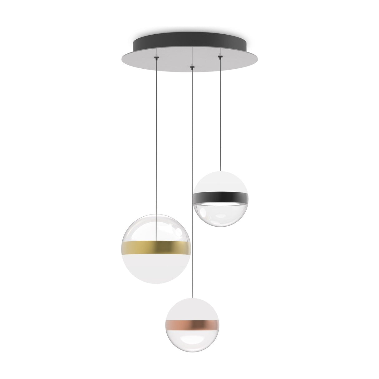 Galaxy Cluster Pendant Light - Nickel Black (3 Light)