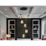 Carisa 5 Light LED Glass Cluster Pendant 25W 3000K - Black/Ambler