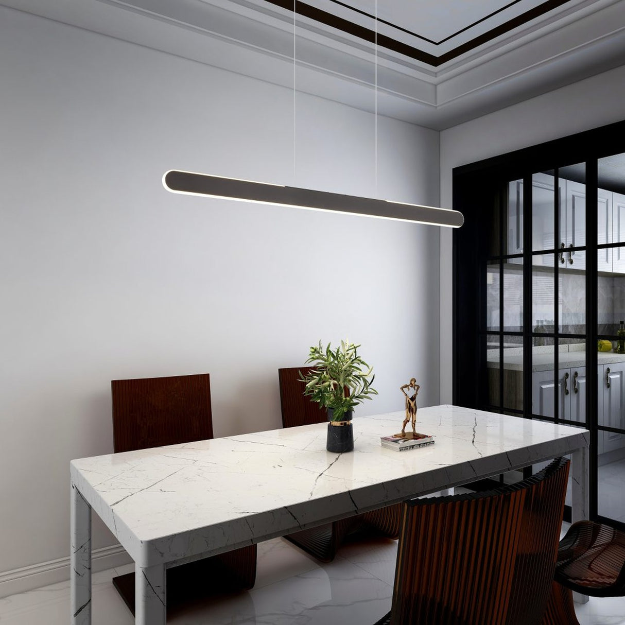 Helios LED Up Down Linear Pendant – Matt Black