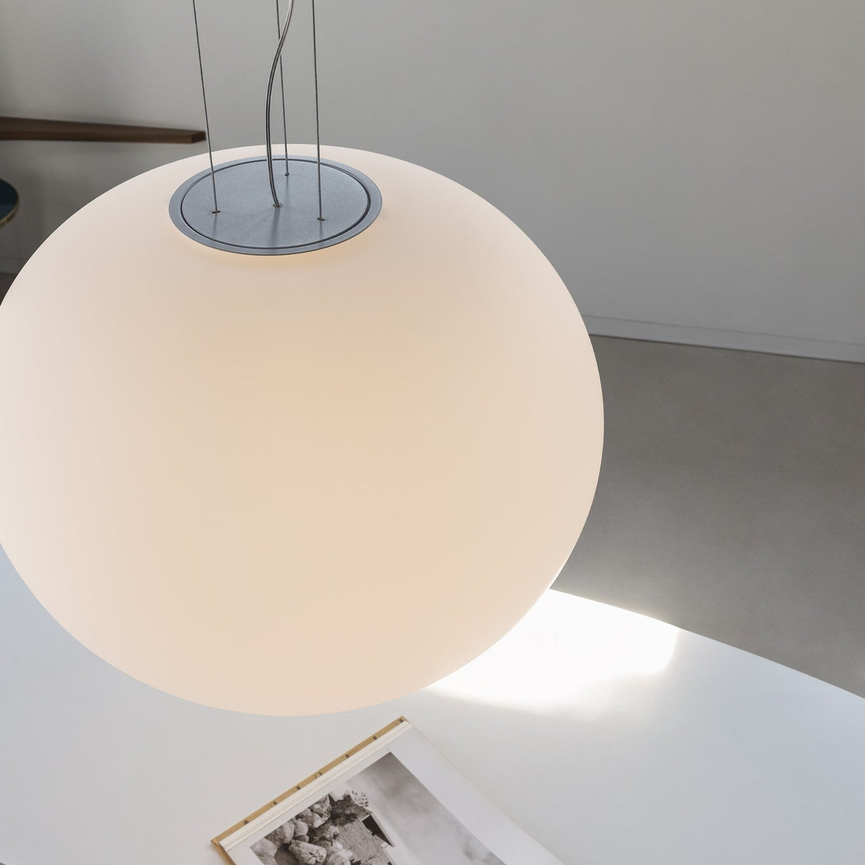 Cotton Pendant Light 500mm - White in situ
