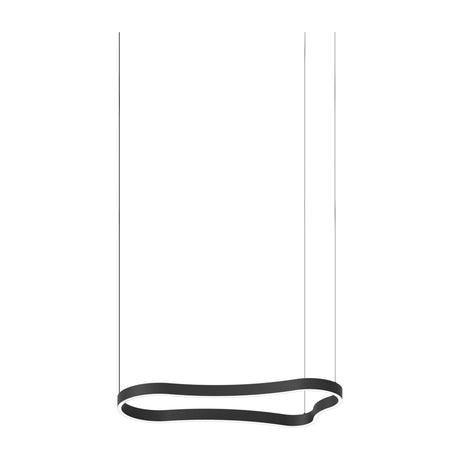Waves Round Pendant Light - Matt Black