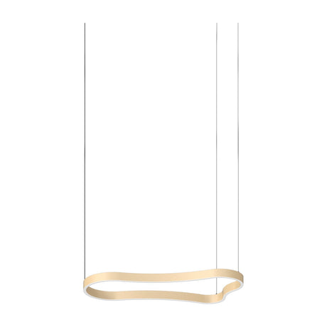 Waves Round Pendant Light - Matt Gold
