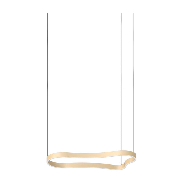Waves Round Pendant Light - Matt Gold