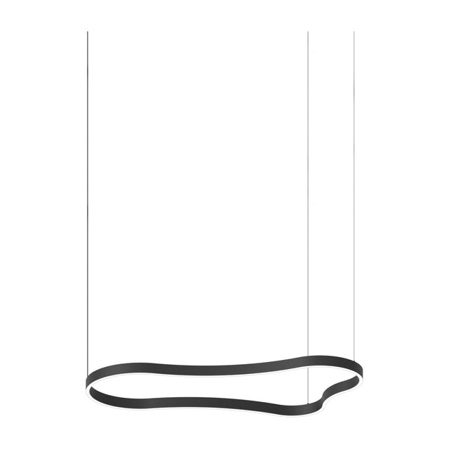 Waves Round Pendant Light 1254mm - Matt Black
