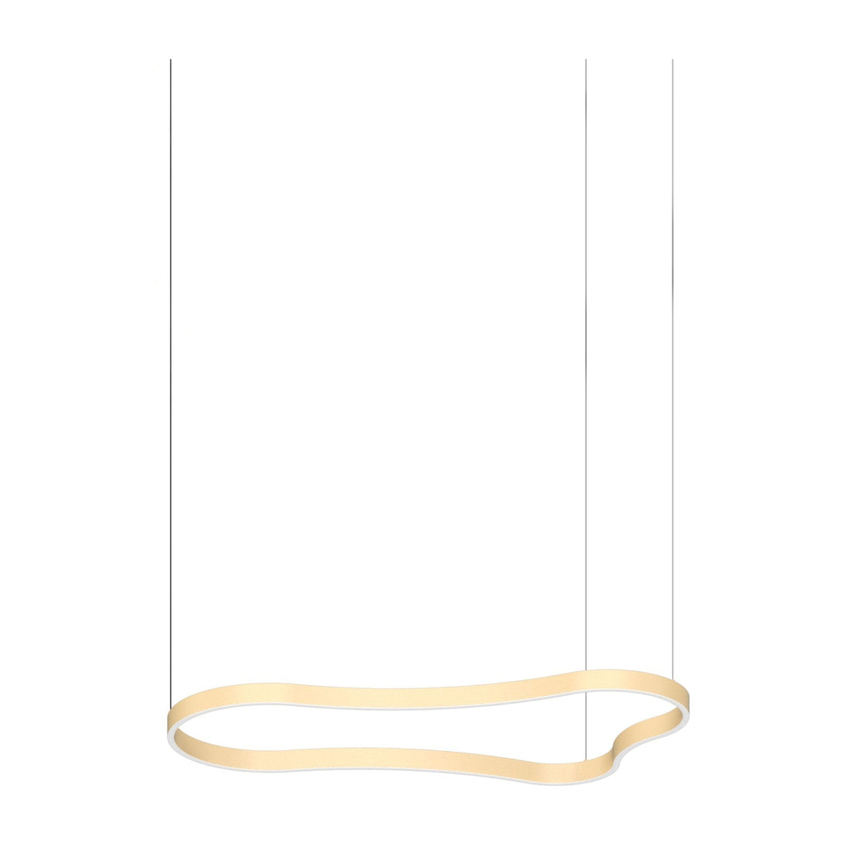 Waves Round Pendant Light 1254mm - Matt Gold