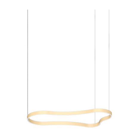 Waves Round Pendant Light 1254mm - Matt Gold